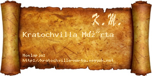 Kratochvilla Márta névjegykártya