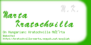 marta kratochvilla business card